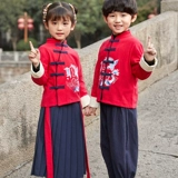Детское ханьфу, костюм мальчика цветочника, осенний комплект, китайский стиль, детская одежда