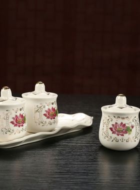 陶瓷供水水杯佛法供佛佛堂三连杯观音家用大悲白色净水莲花水杯