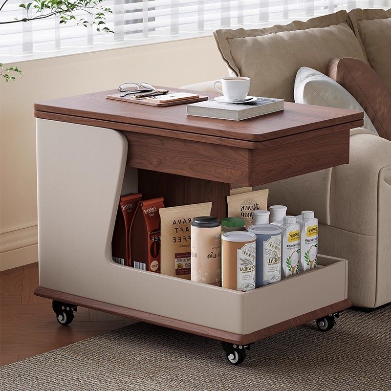 客厅家用沙发边几柜可升降折叠移动推车小户型阳台茶几桌2025新款,淘宝优惠券,粉丝福利购,淘宝优惠卷