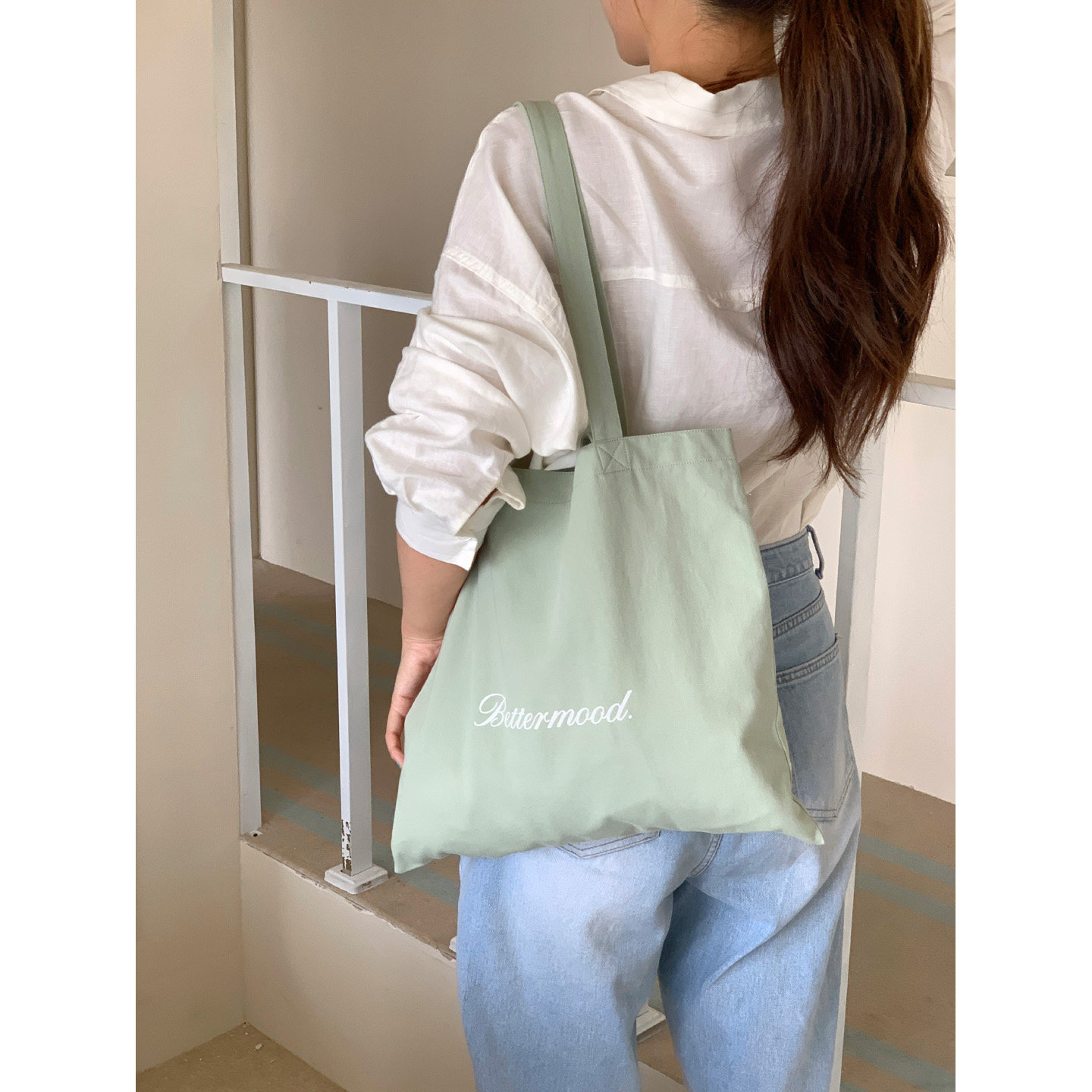 定制款~韩系白色简约单肩帆布包女慵懒风松弛感包包大容量帆布袋,淘宝优惠券,粉丝福利购,淘宝优惠卷