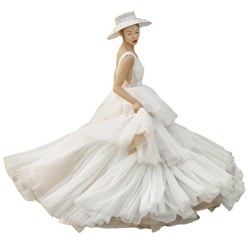 影楼新款画报法式浪漫田园风婚纱 耳夲婚纱