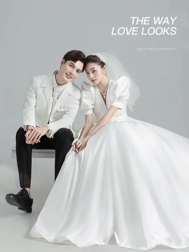 Ретро белое свадебное платье для влюбленных