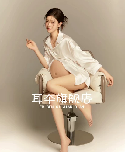 Новый стиль одежды для фотосессии для беременных, ленивая и сексуальная белая рубашка-юбка в стиле чистой похоти, домашняя художественная фото одежда для беременных мам