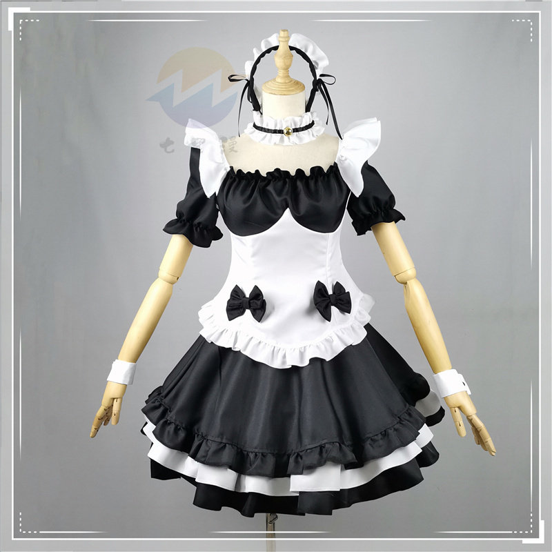 奇跡のあったかいメイド服コスプレ日本学生可愛いロリータメイド服ワンピースフルセット