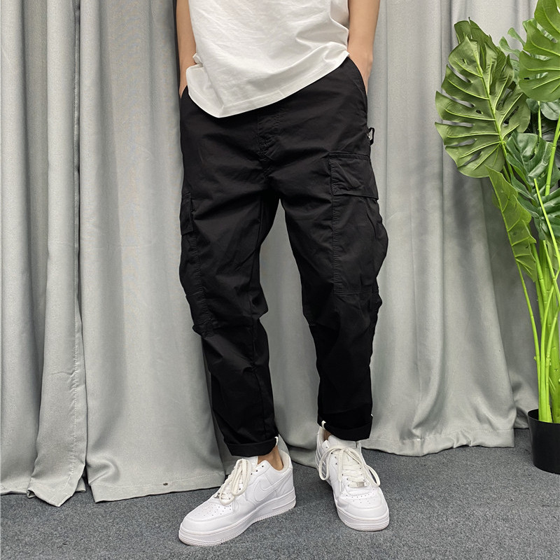 秋季余文乐ins潮牌工装裤男九分裤 左灿休闲裤