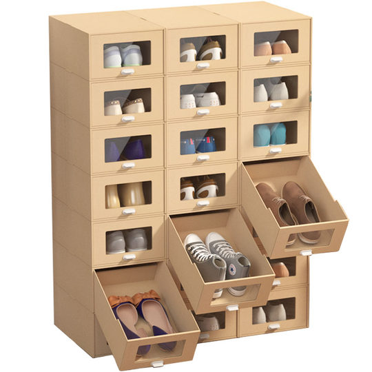 Large windows and hard drawer-type space-saving dustproof shoe box