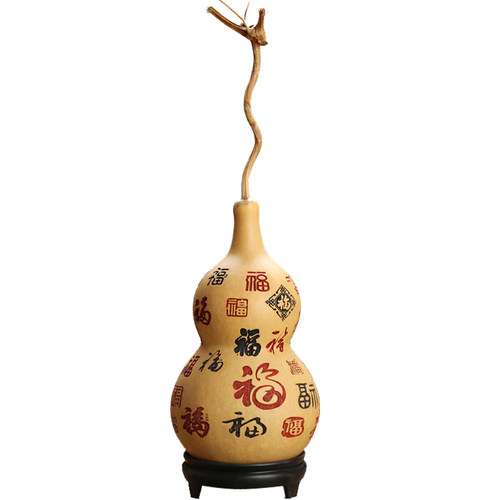 御如意天然真葫芦摆件工艺品礼品家居摆件中国风雕刻福字百福胡芦 - 图3