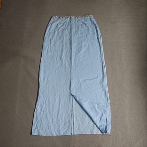 拼接亚麻长裙女夏秋季半身裙新款开叉加大码高腰直筒裙女裙子特价 - 图1