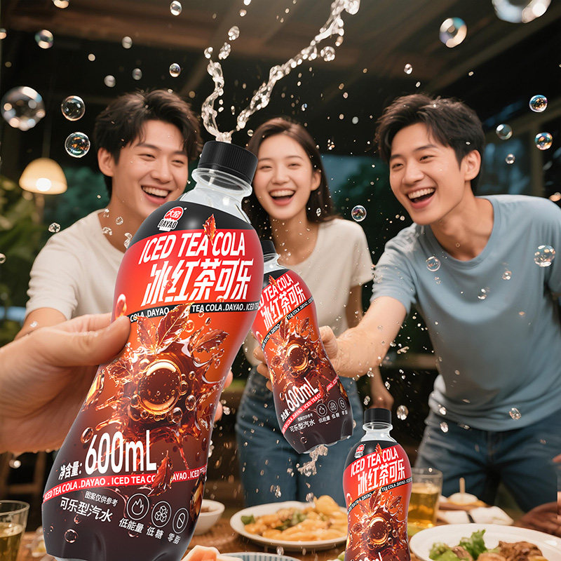 大窑冰红茶可乐汽水0脂肪低糖碳酸饮料600mL*8瓶