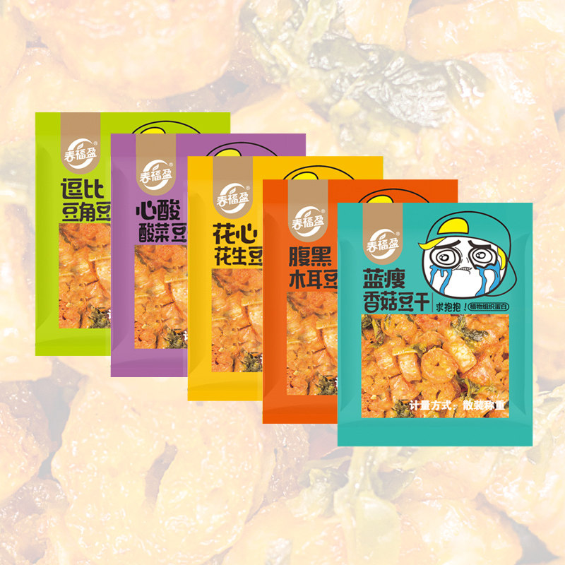 春福盈网红香菇豆干辣小零食辣条 春福盈豆腐干