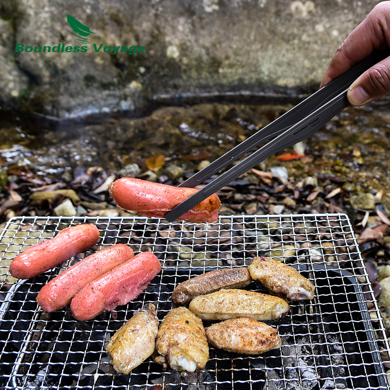 钛途TiTo纯钛烤肉夹户外露营野炊多功能超轻钛牛排夹耐高温烧烤夹 - 图1