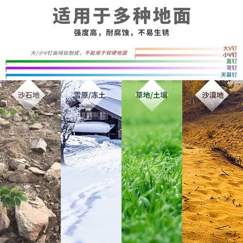 钛途TiTo炫彩钛合金地钉弯钉天幕钉V钉高强度户外露营旅固定帐篷 - 图3