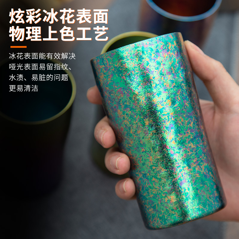 钛途TiTo钛杯纯钛轻奢双层隔热喝水杯啤酒杯咖啡牛奶情侣保温健康 - 图1