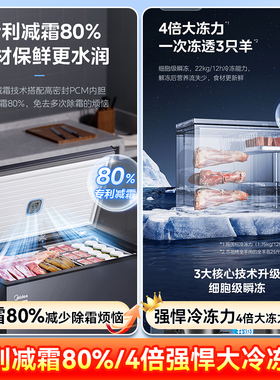 美的商用大容量卧式冷冻柜