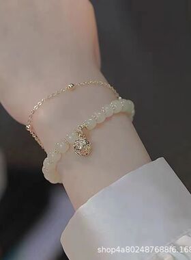 一步一响双层铃铛闺蜜手链女款学生轻奢小众宫廷设计ins古风学生