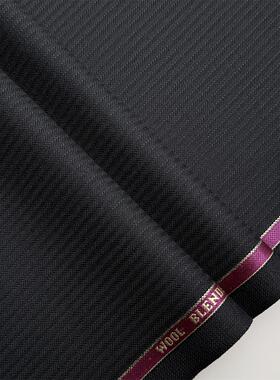 黑色精纺西装面料毛料布料 西服布料 西装西裤职业装私人定制面料