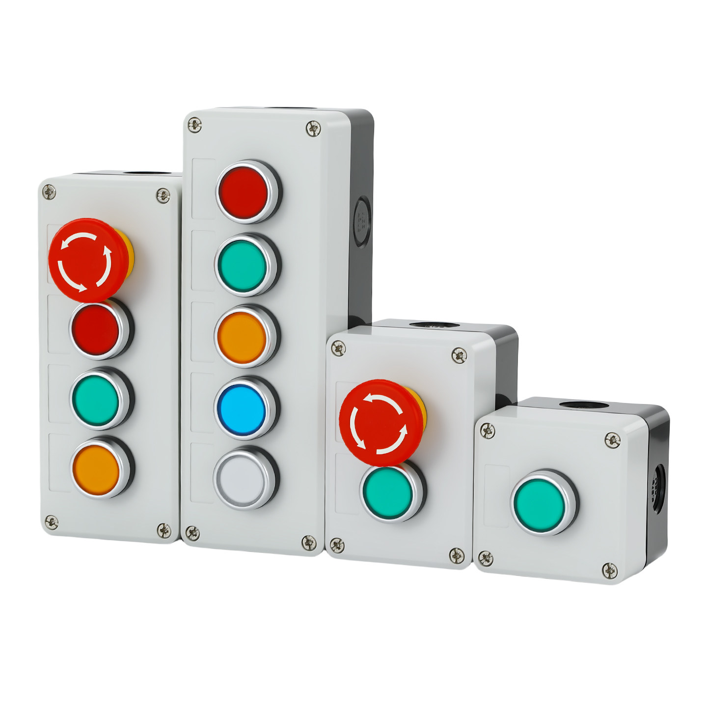 按钮开关控制盒急停 12345孔按钮盒防水启动停止急停指示灯盒塑料,淘宝优惠券,粉丝福利购,淘宝优惠卷