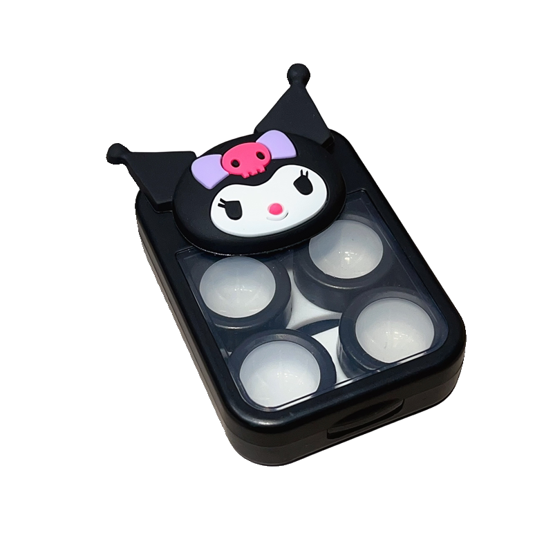 敲好看！隐形眼镜盒可爱卡通透明防漏可装两个美瞳盒子高级感便携 - 图3