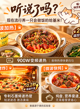 美的小滋味微波炉23升微烤炸一体