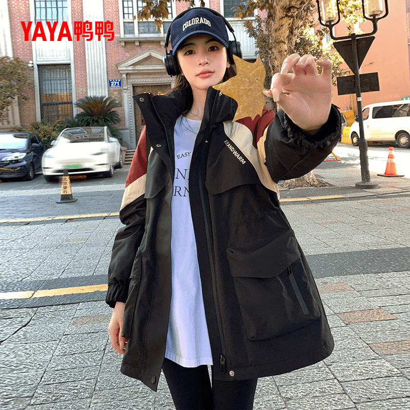 鸭鸭羽绒服女中长款2024秋冬新款时尚收腰户外防风保暖派客服外套_鸭鸭严选官方店_女装/女士精品-第2张图片-提都小院