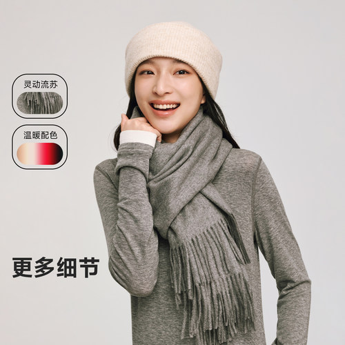 VVC羊毛围巾女秋冬2025新款高级感柔软保暖外搭旅游披肩两用围脖 - 图2