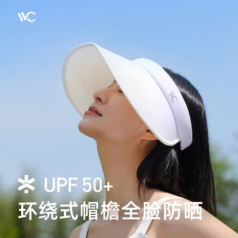 VVC防晒帽女款桃芯遮阳帽夏季防紫外线空顶帽发箍太阳帽防晒帽子