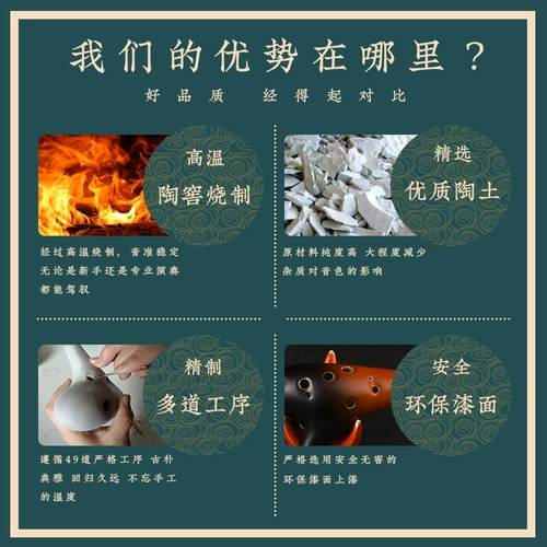 Toueo Instrument 12 -Hole AC Профессиональная деятельность детей Студента для взрослых C Соответствует двенадцати отверстиям 6 Керамика 埙 Шесть ранних ученых