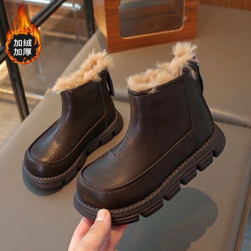 官网C&K女童棉鞋防水2025新款冬季儿童雪地靴保暖防滑小皮靴女孩,淘宝优惠券,粉丝福利购,淘宝优惠卷