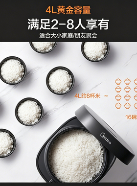 美的4/5L智能预约煲汤煮饭电饭煲