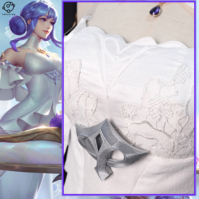 理想 lol英雄联盟cos服水晶玫瑰娑娜 琴女cosplay服装游戏c服女装