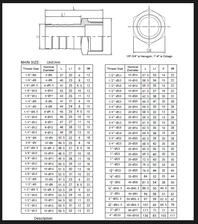 304六角皮管BSPT1-4接头铸造不锈钢150LB牙螺纹接头天佑管业9093 - 图2