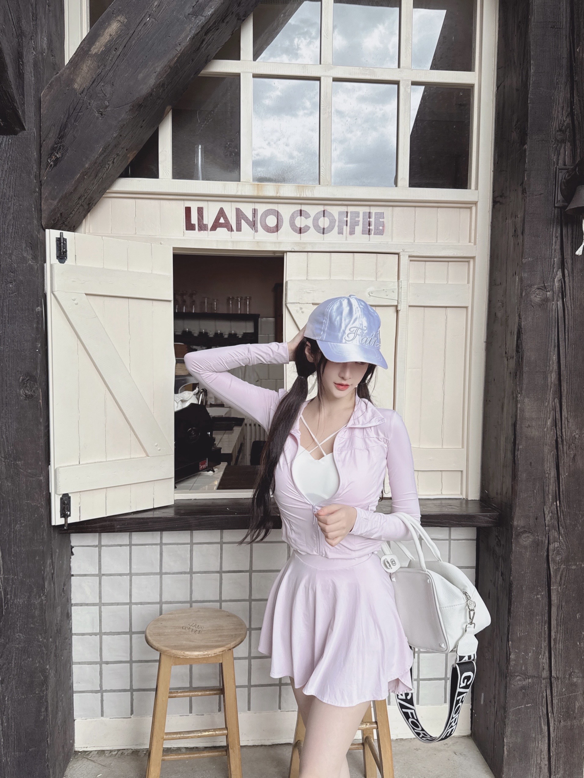 Nane南一自制款 夏日搭配王 防晒上衣+半身裙+打底吊带运动三件套 - 图1