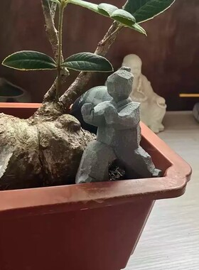 太极功夫武侠人物植物造景新中式