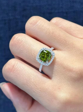 欧若风纯银S925方形戒指