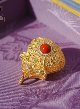 新中式花丝玛瑙钱袋子吊坠