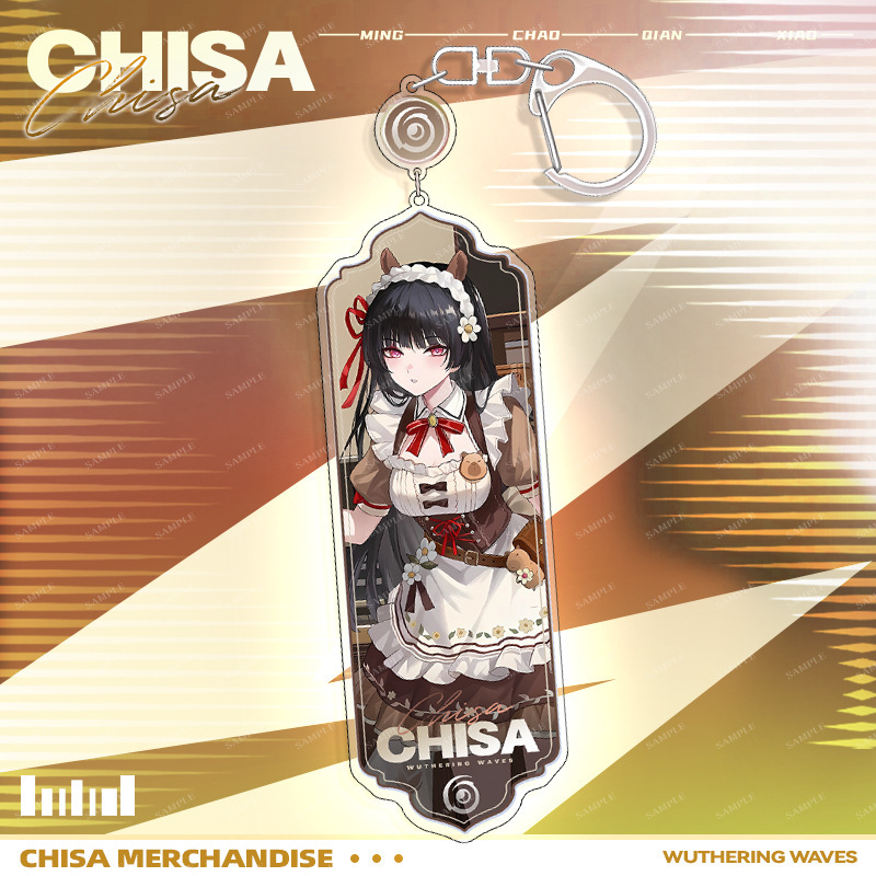 鸣潮联动韩国咖啡快闪店千咲女仆限定自制亚克力透卡挂件双闪徽章 - 图3