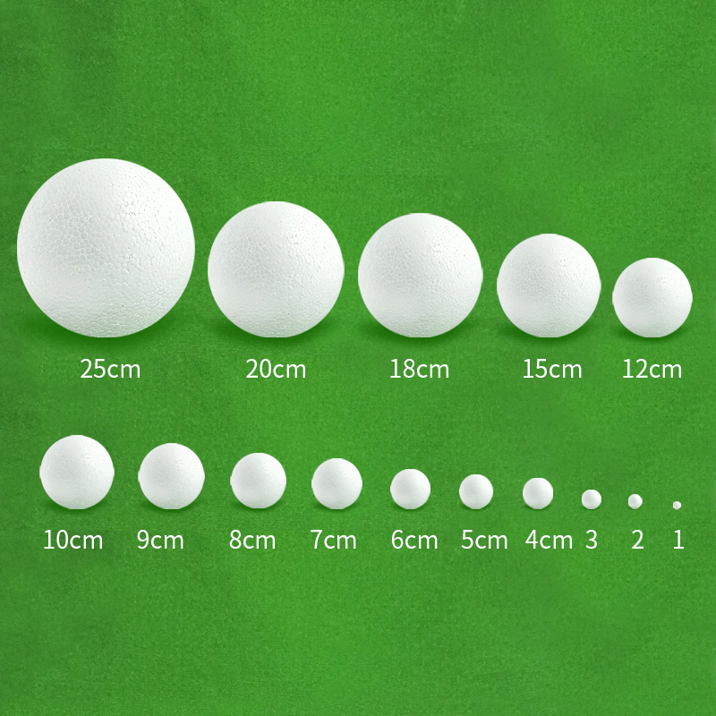 实心圆球泡沫球保丽龙圆形彩色颗粒幼儿园手工地球仪diy材料婚庆 - 图2
