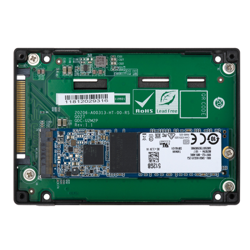 QNAP威联通QDA-UMP4  支持高速 PCIe 4.0 x4，单 M.2 PCIe NVMe 转 U.2 PCIe NVMe SSD 转接盒，PC/NAS 两用 - 图1