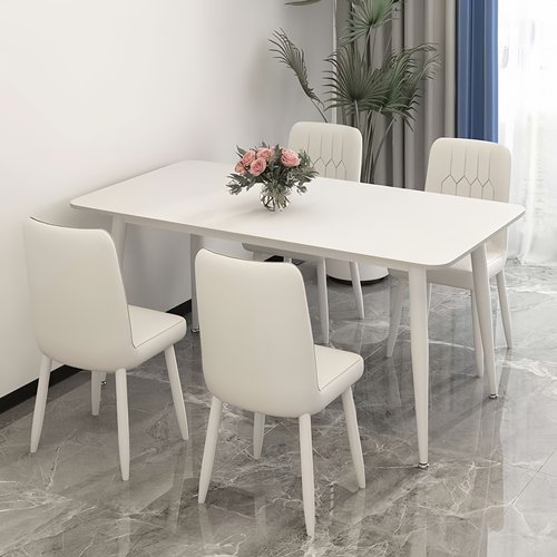 高档岩板餐桌椅黑色网红豪华极简家用厨房餐桌组合现代简约北欧风 - 图2