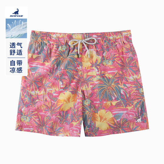 沙滩裤男速干宽松情侣短裤海边度假温泉度假女沙滩裤男泳裤可下水