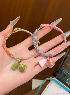 端午节五彩绳手錬手工编
