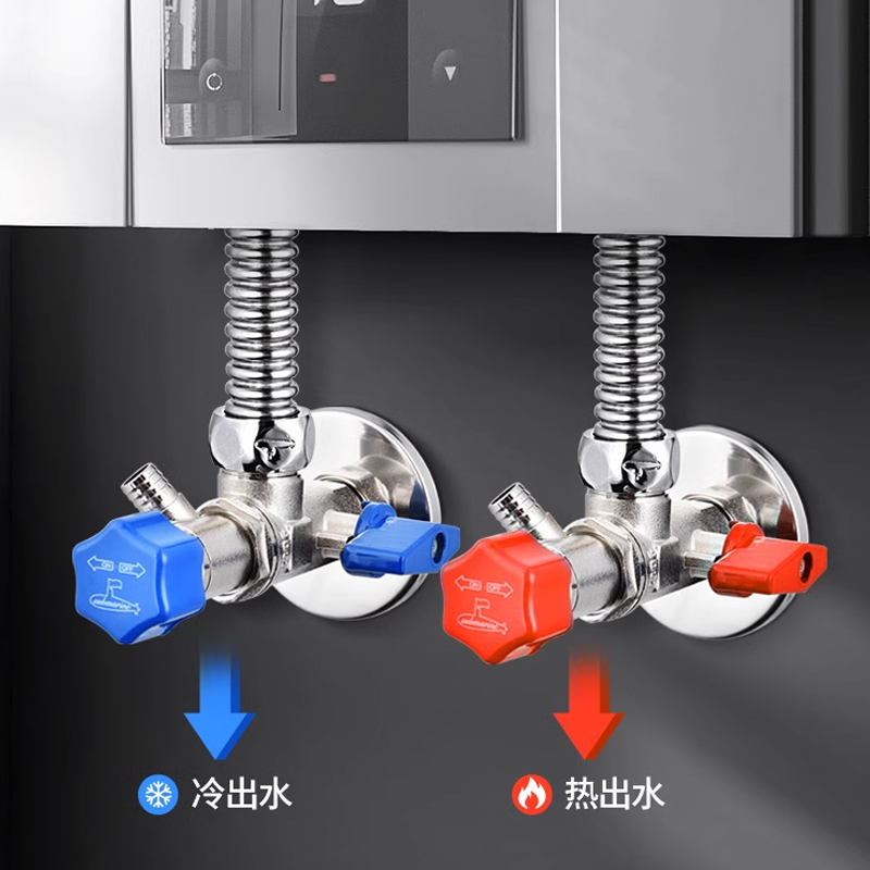 潜水艇球阀壁挂炉专用球芯三角阀4分燃气热水器大流量6分地暖全铜