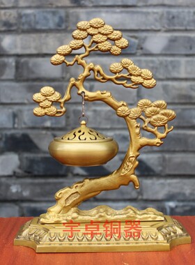 宇卓铜器 纯铜吊炉 黄铜吊炉  松树吊炉 桃子吊炉 工艺品摆件都有