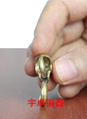 宇卓铜器纯铜手莲黄铜骷髅头手链铜财布扣工艺品摆件