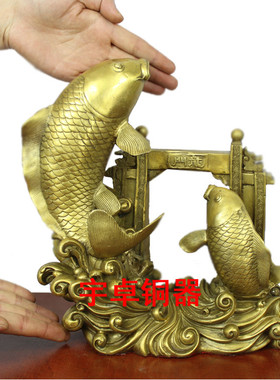 黄铜工艺黄铜礼品摆件鲤鱼跃龙门