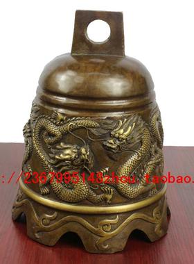 宇卓铜器 纯铜龙纹铃铛黄铜铃铛大号铜钟平安钟工艺品摆件