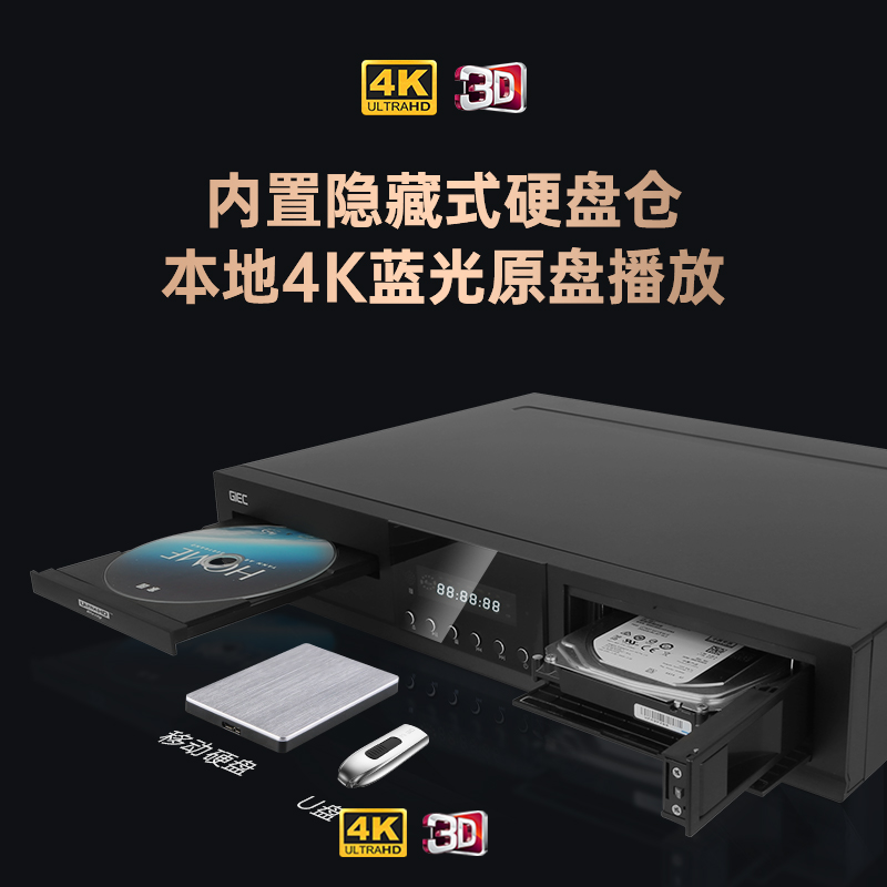 GIEC/杰科BDP-G56004KUHD蓝光播放机dvd影碟机高清硬盘播放器SACD - 图1