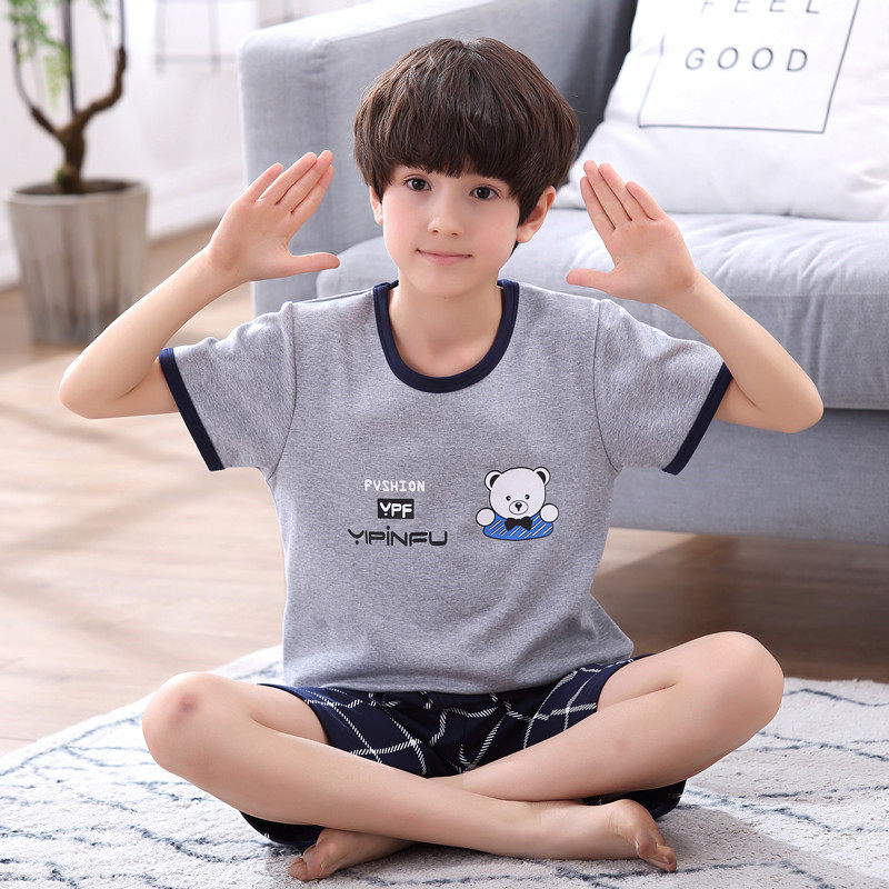 青少年男孩12岁短袖纯棉15夏天睡衣 努比努米睡衣/家居服套装