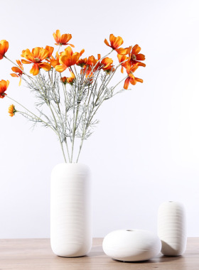 白色家居装饰摆件花瓶现代简约创意客厅软装饰品大小插花花器