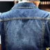 Xu hướng xuân hè thu đông 2018 cho nam vest lỏng XL cộng với áo vest nam denim không tay. - Dệt kim Vest áo vest nam body Dệt kim Vest